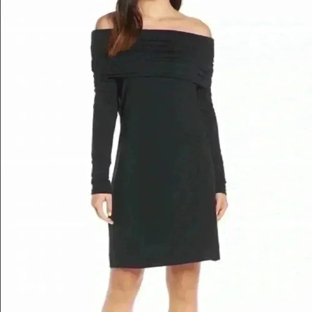 Lilly Pulitzer Black Belinda Off the Shoulder Dress NWOT Size XS